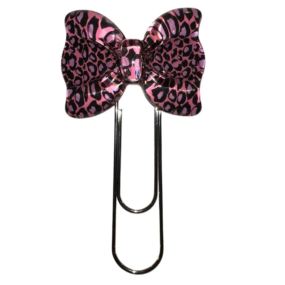 NEW Animal Print Bow Jumbo Planner Clip